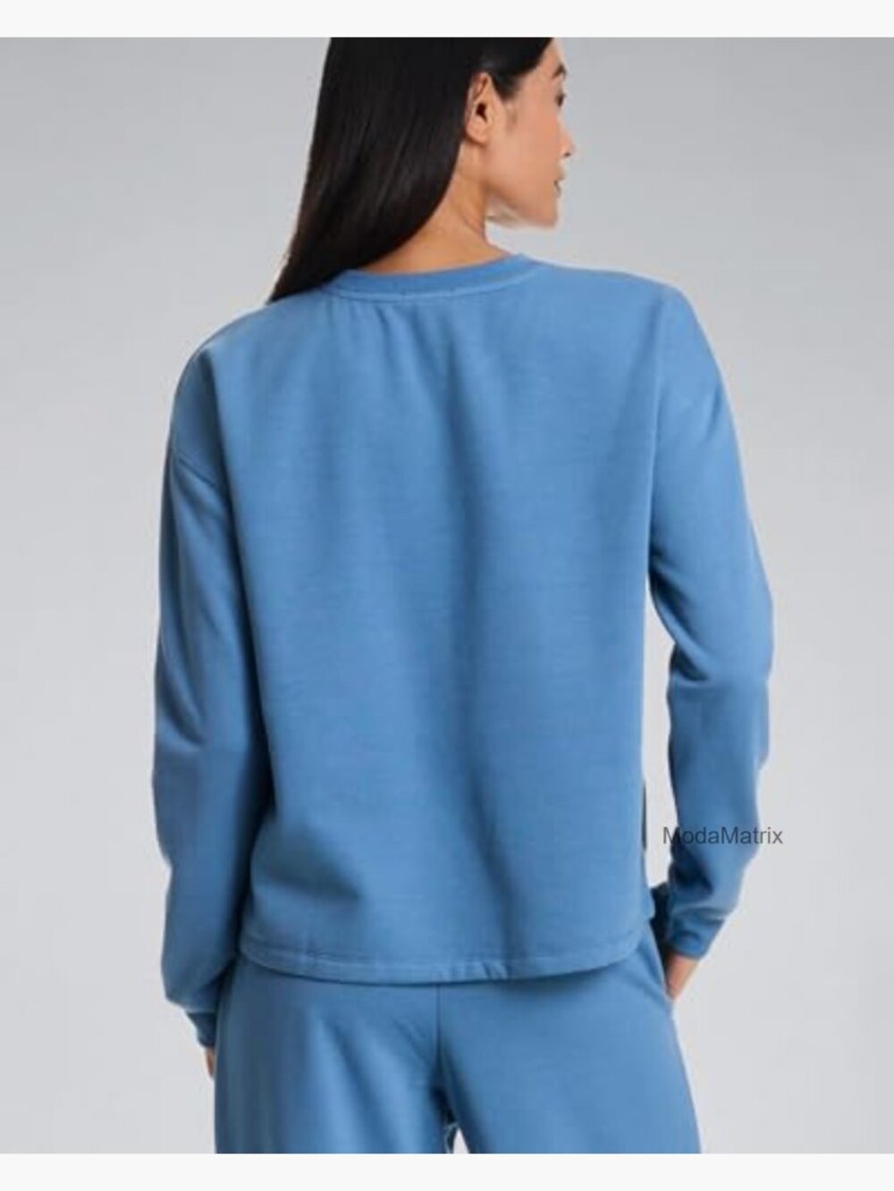 Women's 2-Piece Lounge Pajama Set with Sweatshirt and Joggers Fleece-Backed - Picture 5 of 7